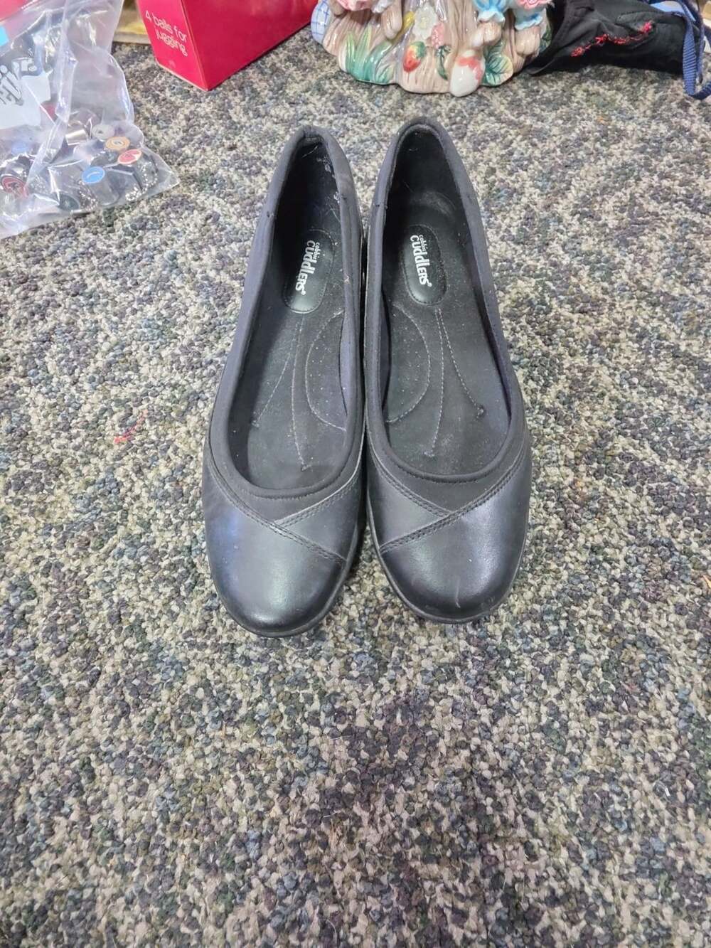 Cobbie Cuddlers Eleanor Flats Size 8W Black